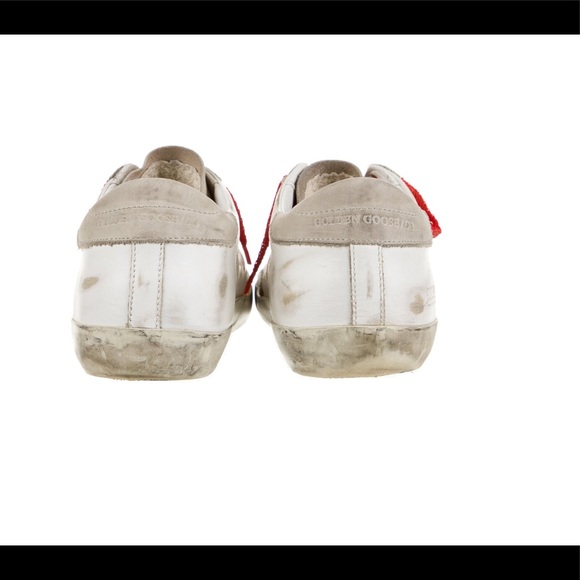 Golden Goose superstar white leather distressed sneaker w/suede toe - Picture 4 of 16